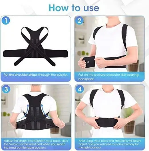 ADJUSTABLE POSTURE CORRECTOR BELT FOR BACK SUPPORT & PAIN RELIEF