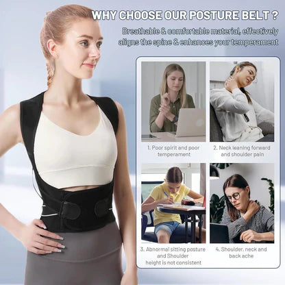 ADJUSTABLE POSTURE CORRECTOR BELT FOR BACK SUPPORT & PAIN RELIEF